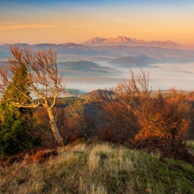 Jeseň na Čergovskom Minčole a výhľad na Vysoké Tatry